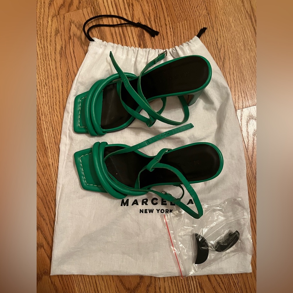 💚NWOT Marcella NYC - 3” Valerie Sandals - Spring Green - Size 6 - Picture 11 of 14